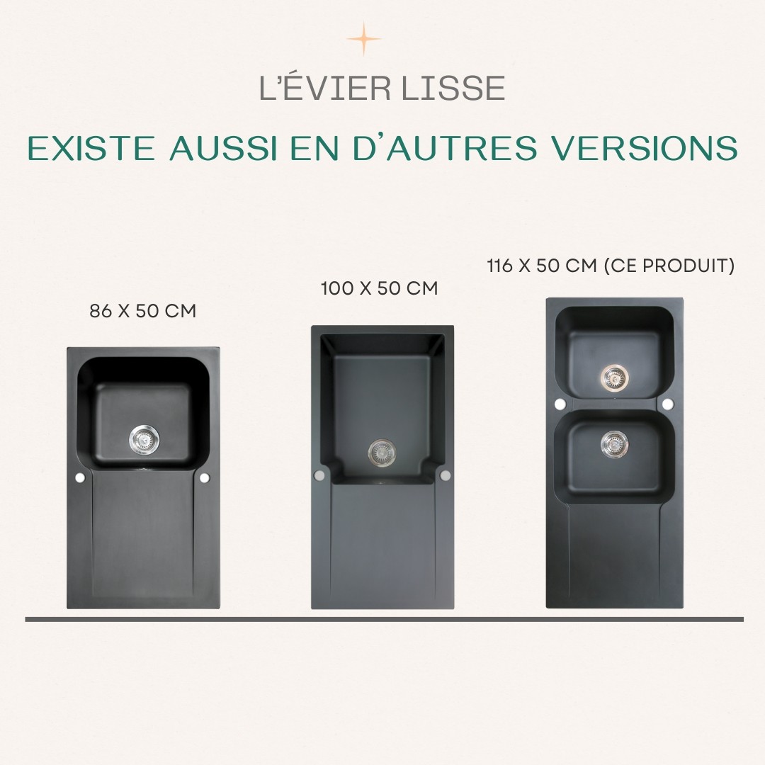 Evier 2 bacs avec egouttoir au meilleur prix | Leroy Merlin