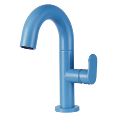 Slim mitigeur lavabo bas bleu pastel