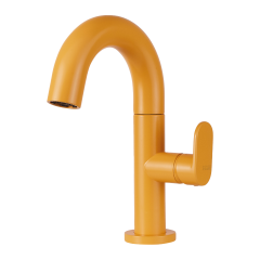 Slim mitigeur lavabo bas orange pastel