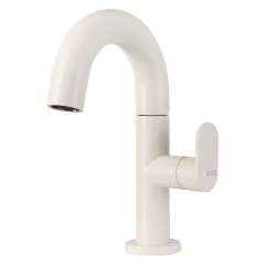 Slim mitigeur lavabo bas blanc creme