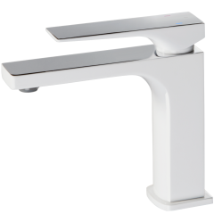 Absolut mitigeur lavabo blanc chromé