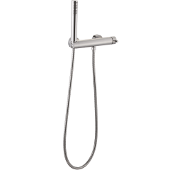 Combi douche mécanique rond chromé avec douchette et flexible