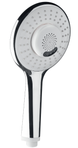 Essemusic douchette ronde chromée 1 jet avec enceinte Bluetooth