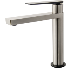 Allure mitigeur lavabo haut façon inox et noir