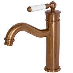 Leeds mitigeur lavabo bas rétro cuivre brossé