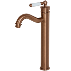 Leeds mitigeur lavabo rétro haut cuivre brossé