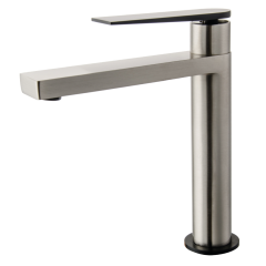 Allure mitigeur lavabo haut façon inox et noir