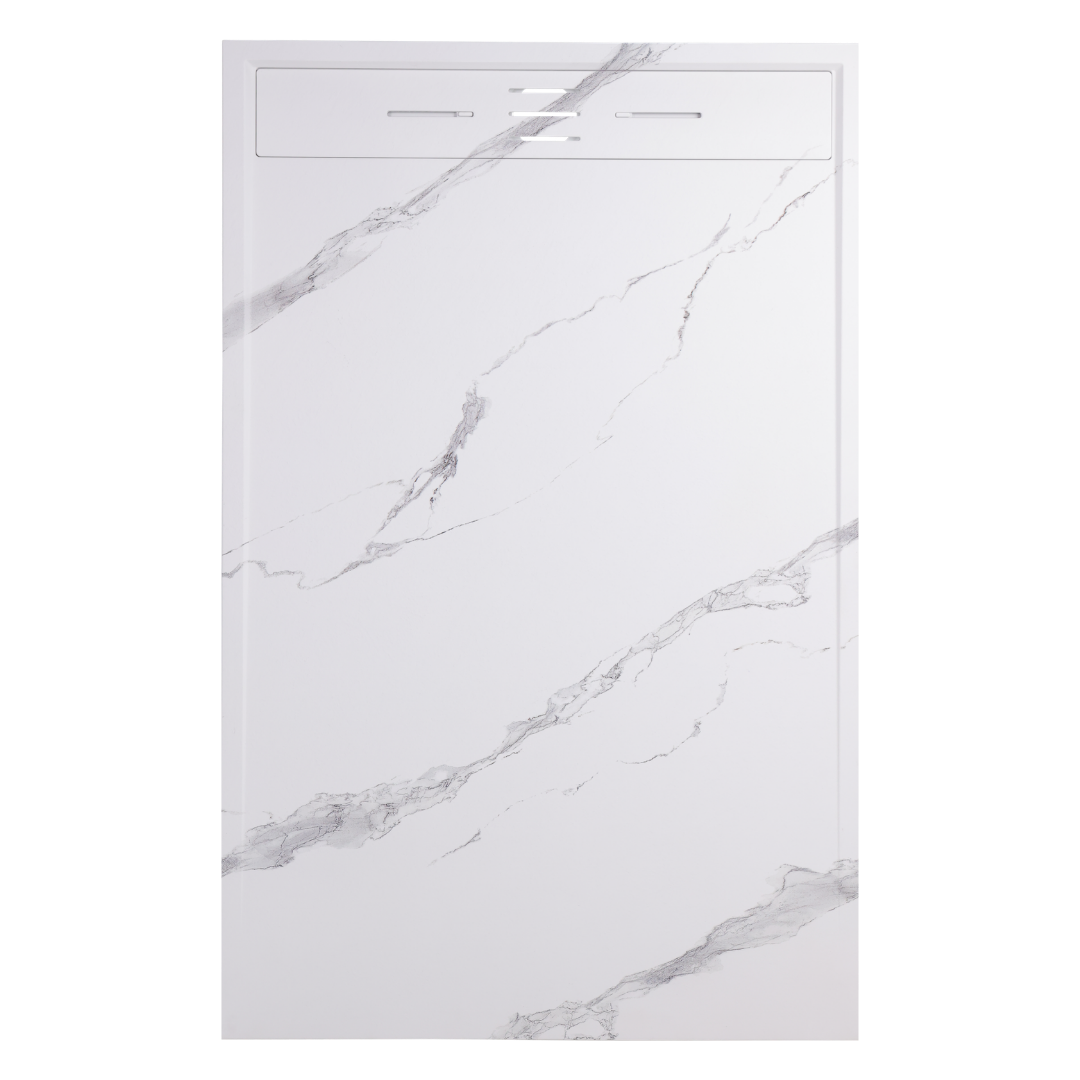 Receveur Résine 120 x 90 Façon Ardoise Marbre Blanc