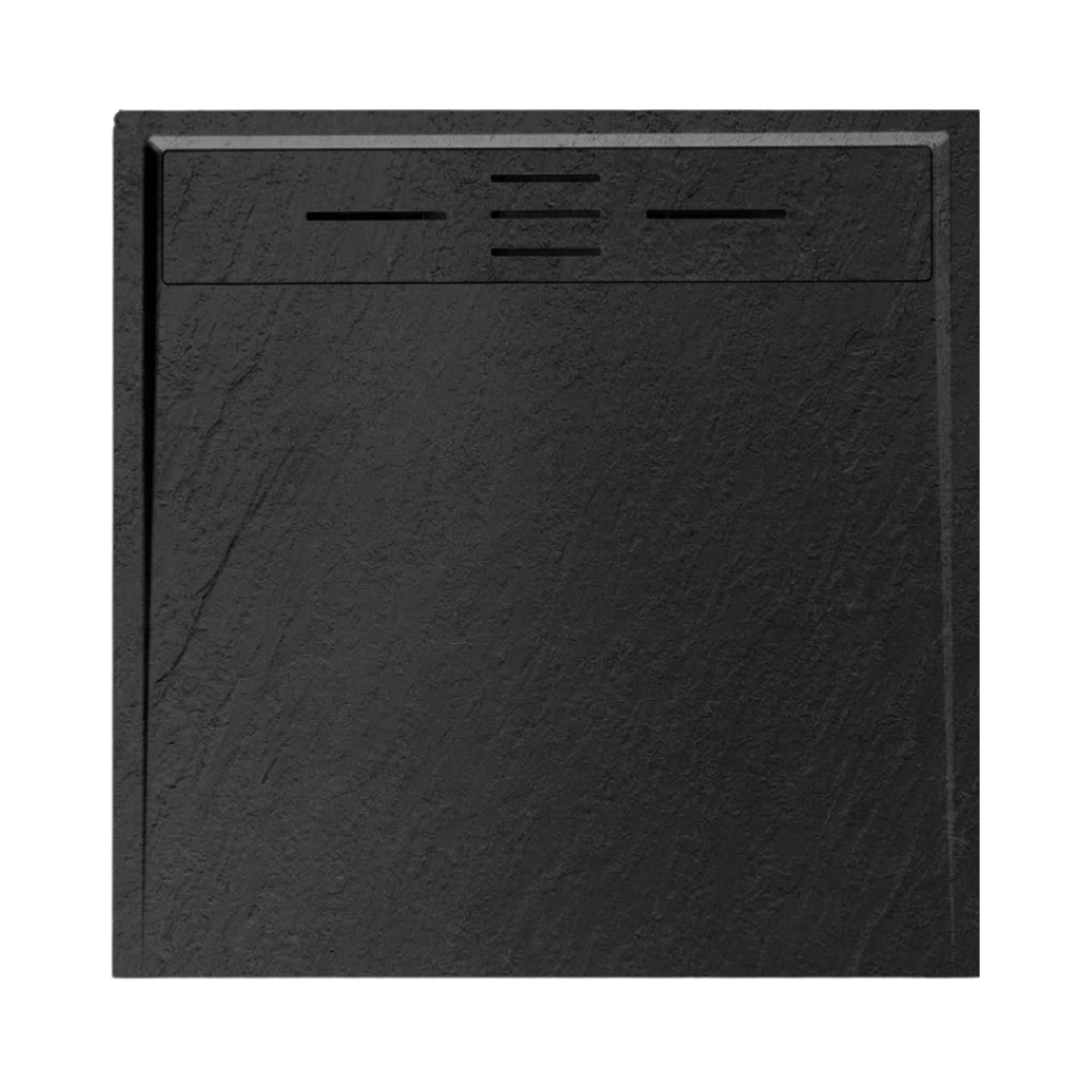 Receveur Résine 90 x 90 Façon Ardoise Noir