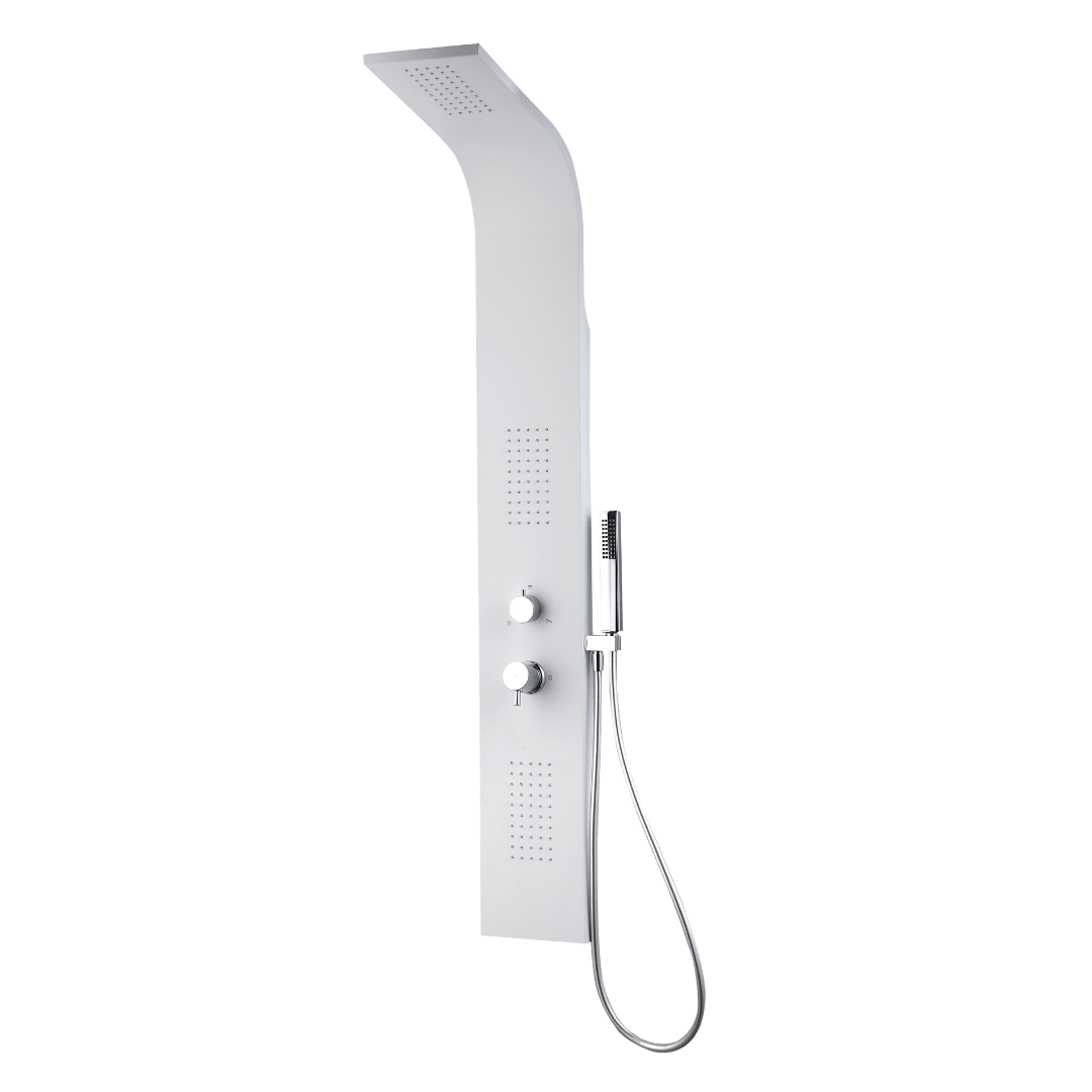 Esseflat panneau de douche hydromassant mécanique blanc mat