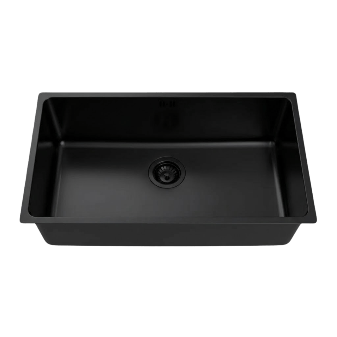 Inoxa évier 1 grande cuve seule 76x44 en inox noir