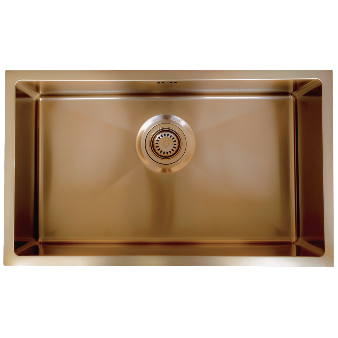 Luisa évier 1 grande cuve seule 76x45 en inox cuivre brossé