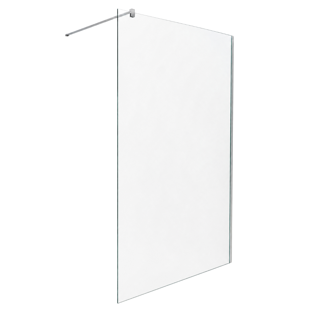 Paroi de douche verre anticalcaire et aluminium 120 x 200 Chrome