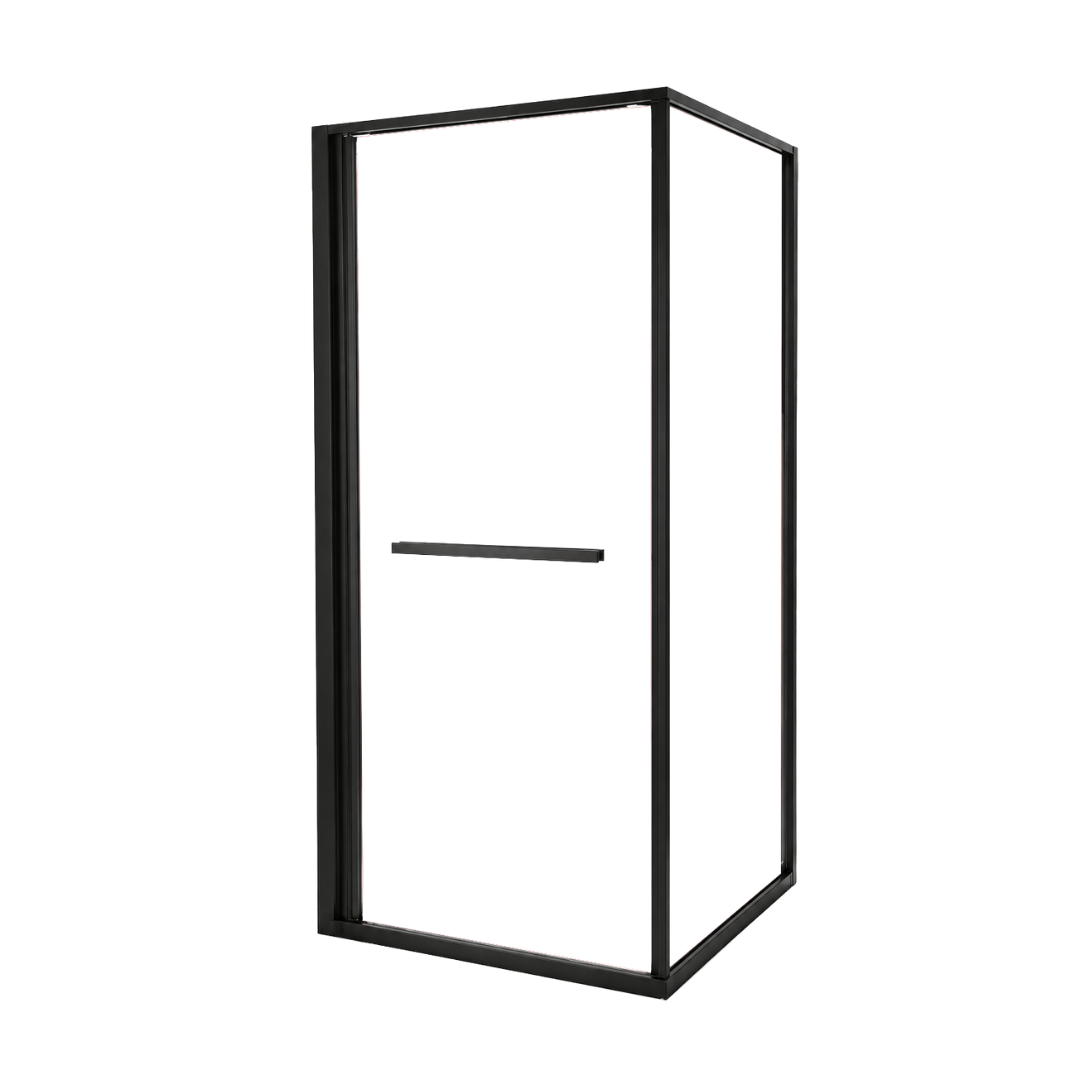 Porte de douche avec pivot intérieur et retour fixe 90 x 200 Noir