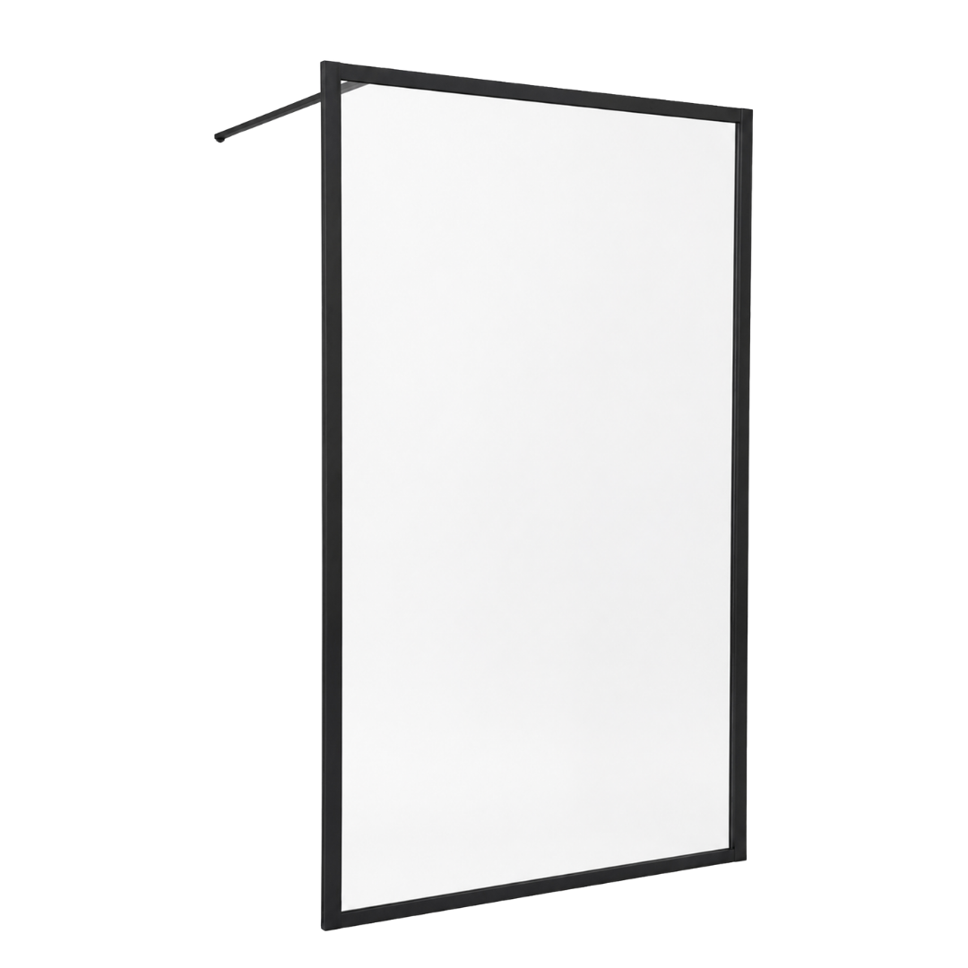 Square Paroi de douche verre anticalcaire et aluminium cadre complet 120 x 200 Noire