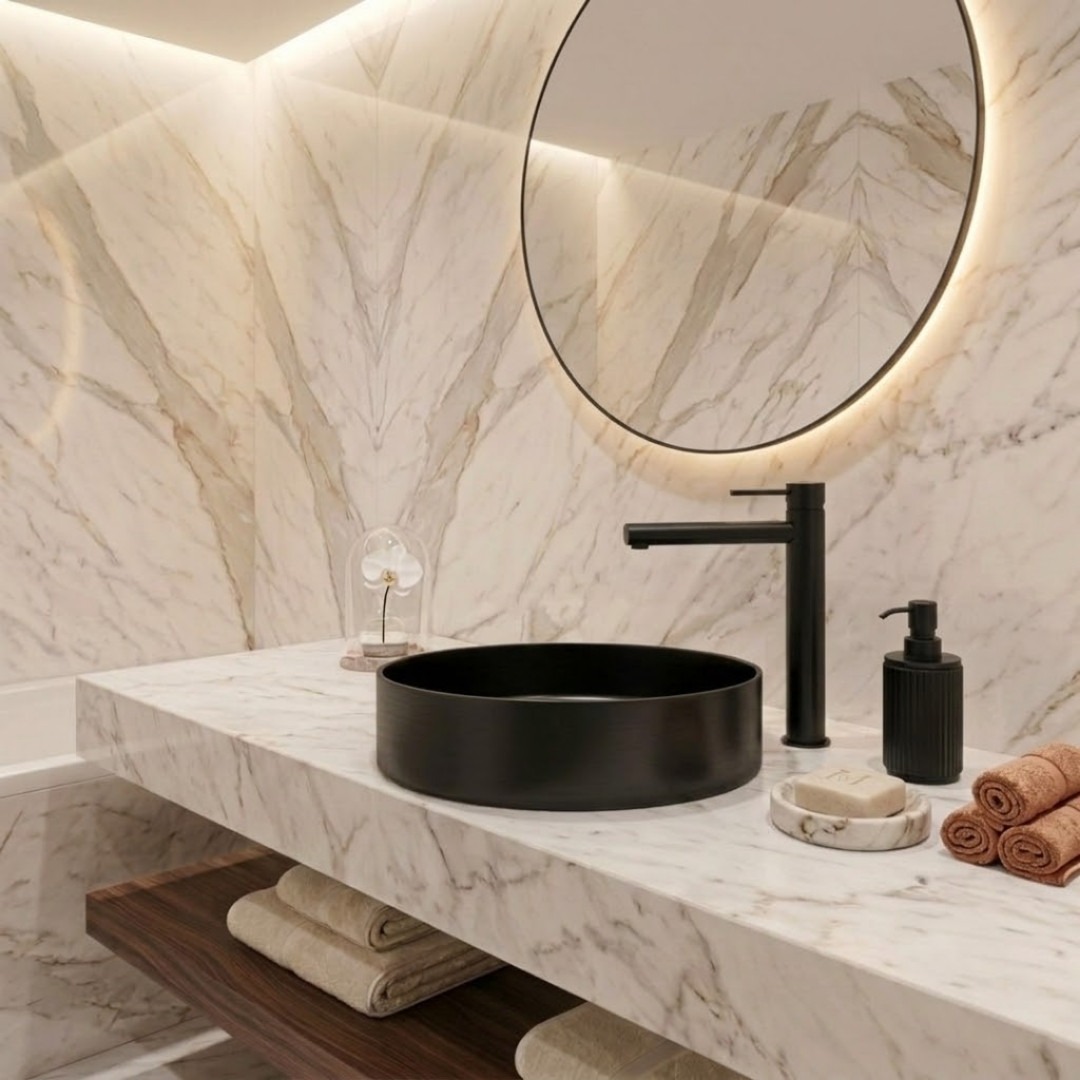 Faites place à la vasque ronde en inox à poser Essenox, qui apportera une touche chaleureuse et élégante à votre salle de bain ! ⭐  Avec son design moderne et ses 4 finitions différentes (or et cuivre brossé, noir, chrome), elle apporte un vrai + au niveau du caractère et du raffinement de votre espace ! ✨  Robuste et facile à entretenir, elle est parfaite pour une installation simple et un usage confortable au quotidien 🙌  Retrouvez ces 4 vasques directement sur notre site 💻  #democratikdesign #essebagno #newlaunch #bathroomdecor #bathroomdesign #lavabo #robinetterie #salledebain