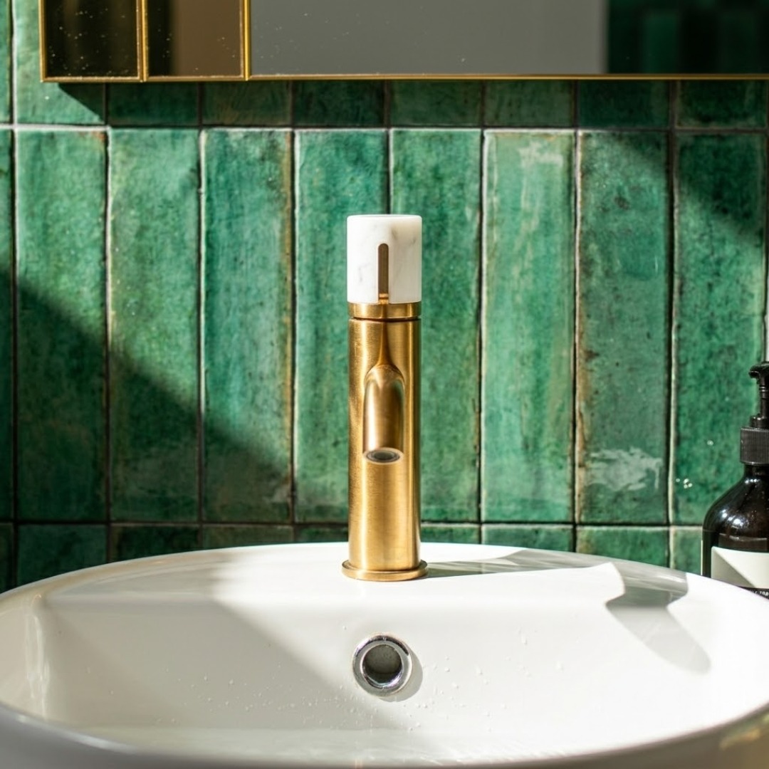 Avec son esprit à la fois vintage et contemporain, le mitigeur de lavabo Manopola a tous les ingrédients pour devenir la future star de votre salle de bain 📸  Ce mitigeur associe l'or brossé au marbre blanc pour un look très design et déco ! ☀️  Il est à la fois disponible en version basse et haute, ainsi que dans 3 autres couleurs : le cuivre, le noir et le gris gun métal 🩶  En + d'être livré avec sa bonde de vidage pop-up ultra pratique, vous pouvez aussi l'installer en 2 minutes chrono grâce à son kit de fixation facile sans outil 🛠️  Le Manopola est aussi à la pointe de la technologie et de l'écologie ! Avec lui, vous pouvez profiter d'un aérateur anticalcaire ainsi que d'un système d'économie d'eau 😍  Retrouvez le dans toutes ses versions, directement sur notre site web 💻  #democratikdesign #essebagno #robinetterie #mitigeur #homedeco #housedecor  #faucet #bathroomdecor #newproduct