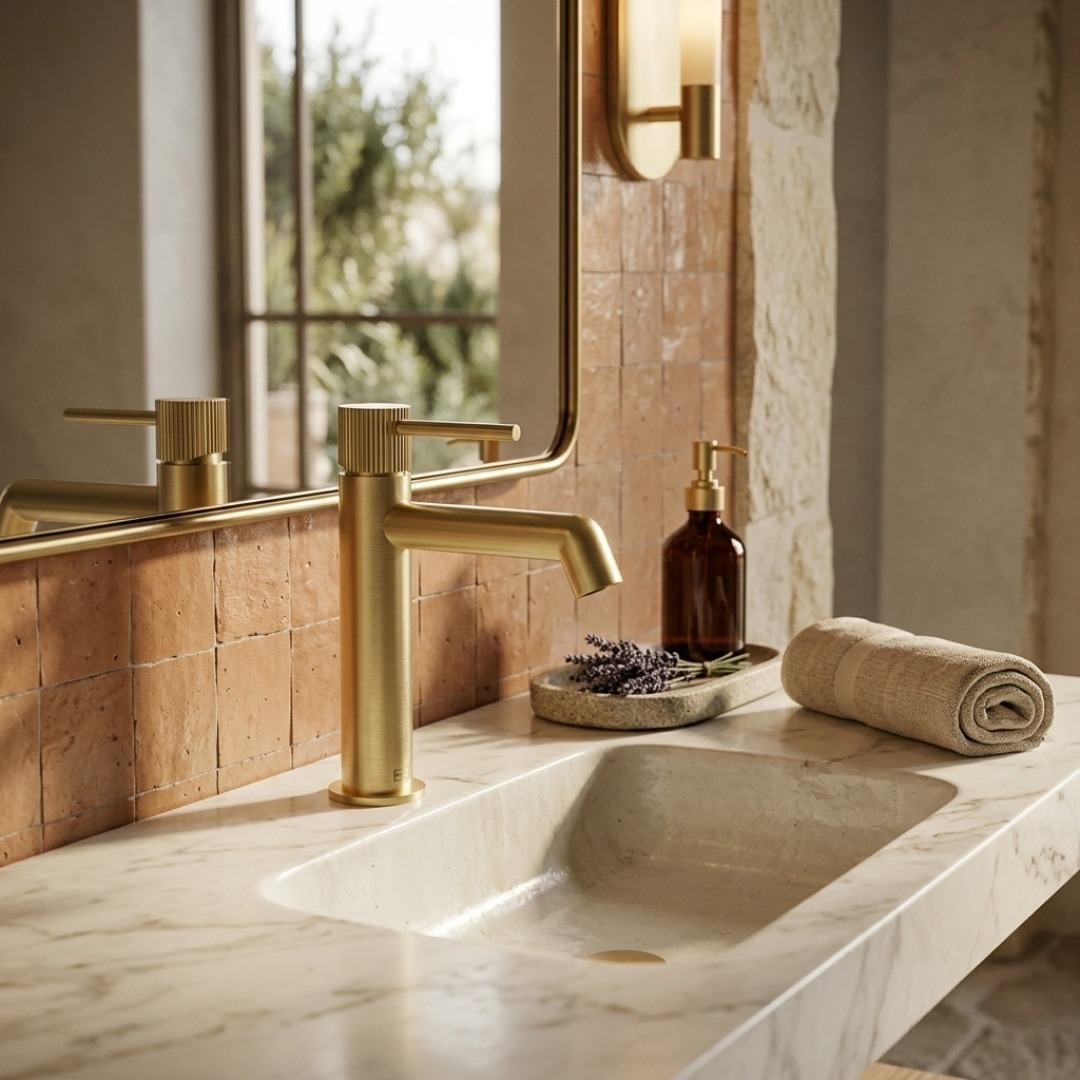Faites place au petit nouveau, tout juste arrivé sur notre site, le "Esseline" ! 🆕  Avec sa superbe finition en or brossé, ce mitigeur de lavabo a tout pour devenir la future star de votre salle de bain, et ce, à prix mini ! ⭐  Disponible en version haute et basse, il aborde à la fois un look moderne et art déco, qui se démocratise de + en + de nos jours dans nos intérieurs🔥  Et pour fêter son arrivée, on vous offre une superbe réduction de près de 40% sur ce produit uniquement 🎁  Un conseil, n'attendez pas pour le commander 😉  #democratikdesign #essebagno #nouveauté #newproduct #Robinetterie #salledebain #bathroomdecor #bathroomdesign #mitigeur