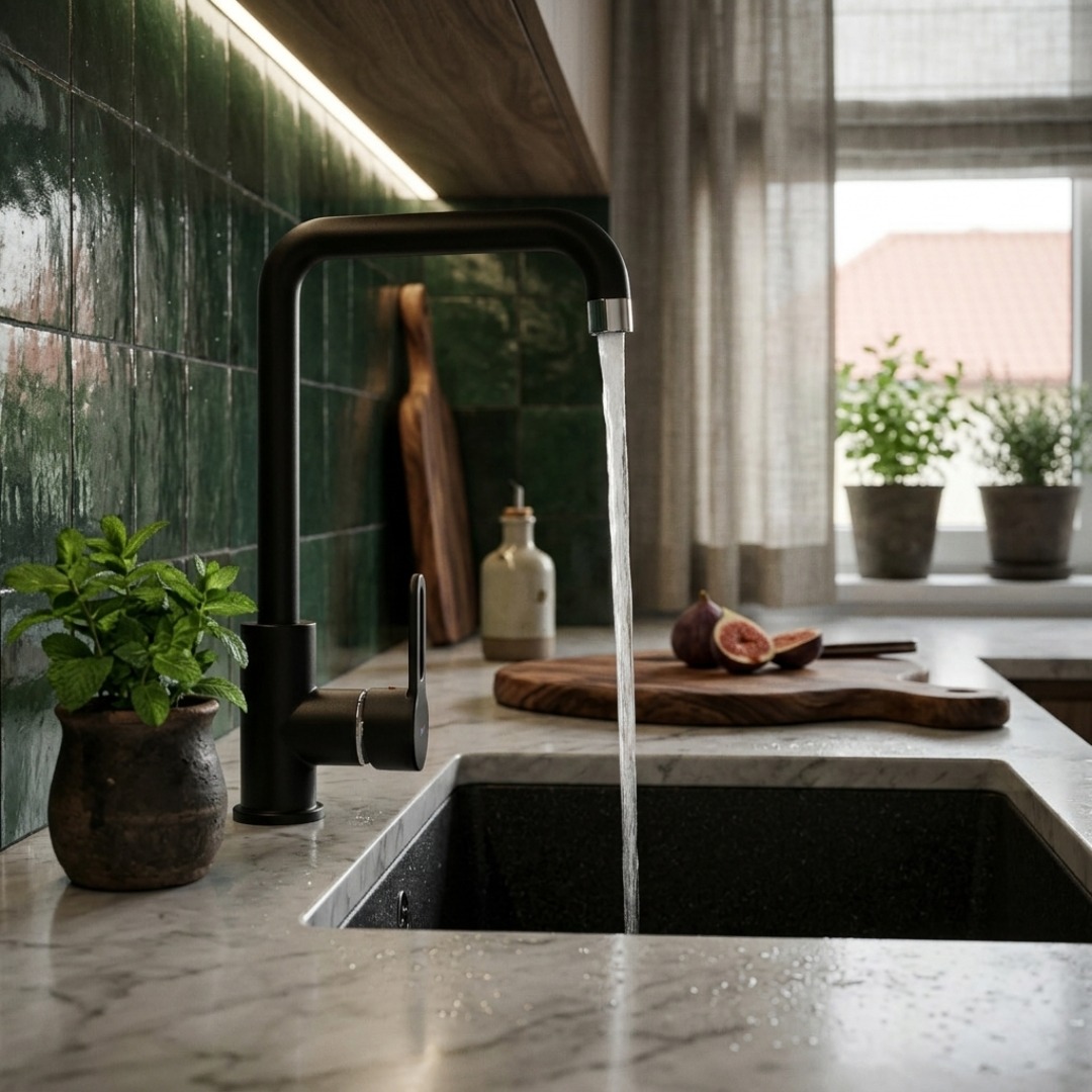 Si vous recherchez un robinet robuste et design, optez pour le Baltic ! ⭐  Un mitigeur de cuisine moderne, facile d'installation avec son système de fixation facile et sans aucun outil !🤚  Egalement équipé d'un limiteur de débit à l'ère où l'écologie se doit d'être mise en avant, ce mitigeur est donc pratique mais aussi très esthétique ✨  Retrouvez le sous ses 4 couleurs directement sur notre site !  #democratikdesign #essebagno #kitcheninspiration #Cuisine #homedeco #decoration #sink #faucet #mitigeur