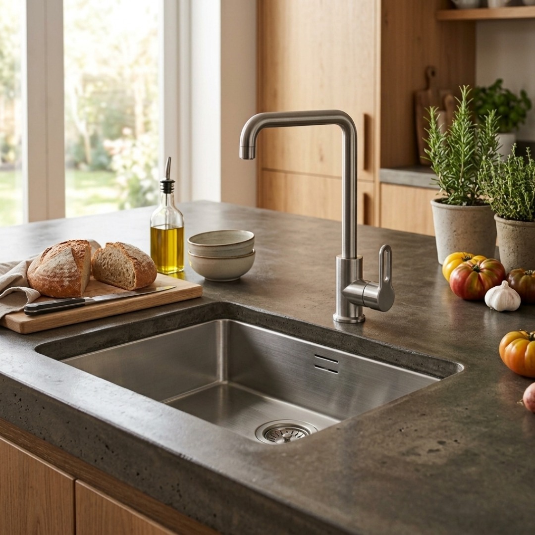 Si vous recherchez un robinet robuste et design, optez pour le Baltic ! ⭐  Un mitigeur de cuisine moderne, facile d'installation avec son système de fixation facile et sans aucun outil !🤚  Egalement équipé d'un limiteur de débit à l'ère où l'écologie se doit d'être mise en avant, ce mitigeur est donc pratique mais aussi très esthétique ✨  Retrouvez le sous ses 4 couleurs directement sur notre site !  #democratikdesign #essebagno #kitcheninspiration #Cuisine #homedeco #decoration #sink #faucet #mitigeur