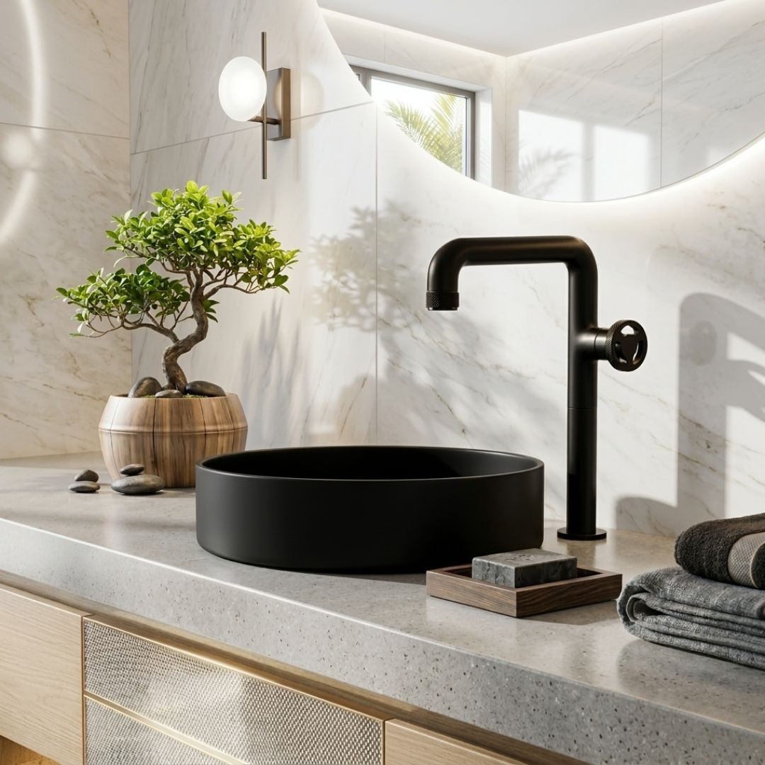 Découvrez le meilleur du style industriel avec la gamme de mitigeurs Factory 🌟   Facile à installer avec son système Essefix (fixation facile sans outil), ce mitigeur possède un aérateur résistant au calcaire qui vous offrira un nettoyage facile ! 🧽  De +, il est disponible en 4 couleurs (chrome, or brossé, gun metal et noir) et 2 tailles pour s'accorder à tous les styles de salles de bain 🌈  #democratikdesign #essebagno #salledebain #robinetterie #mitigeur #bathroomstyle #bathroomdecor