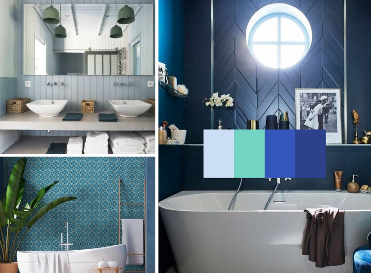 Salle de bain bleue