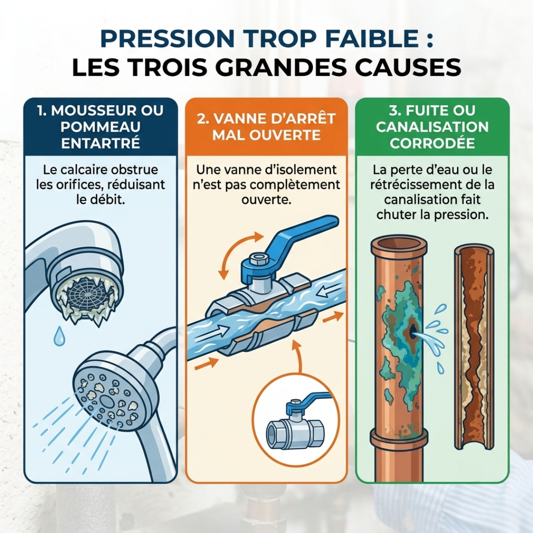 causes d'une pression trop faible causes d'une pression trop faible