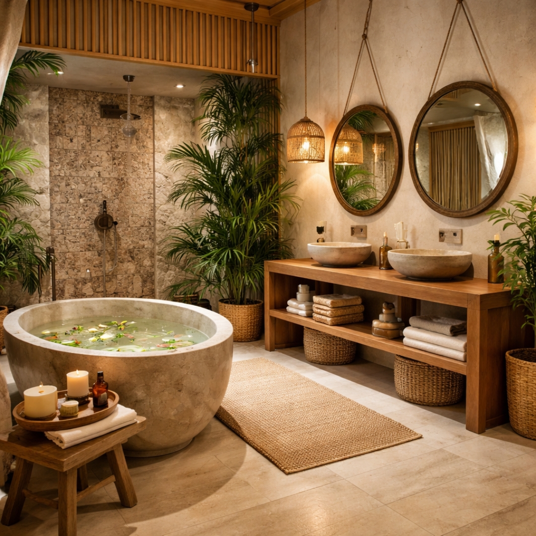 salle de bain style balinais