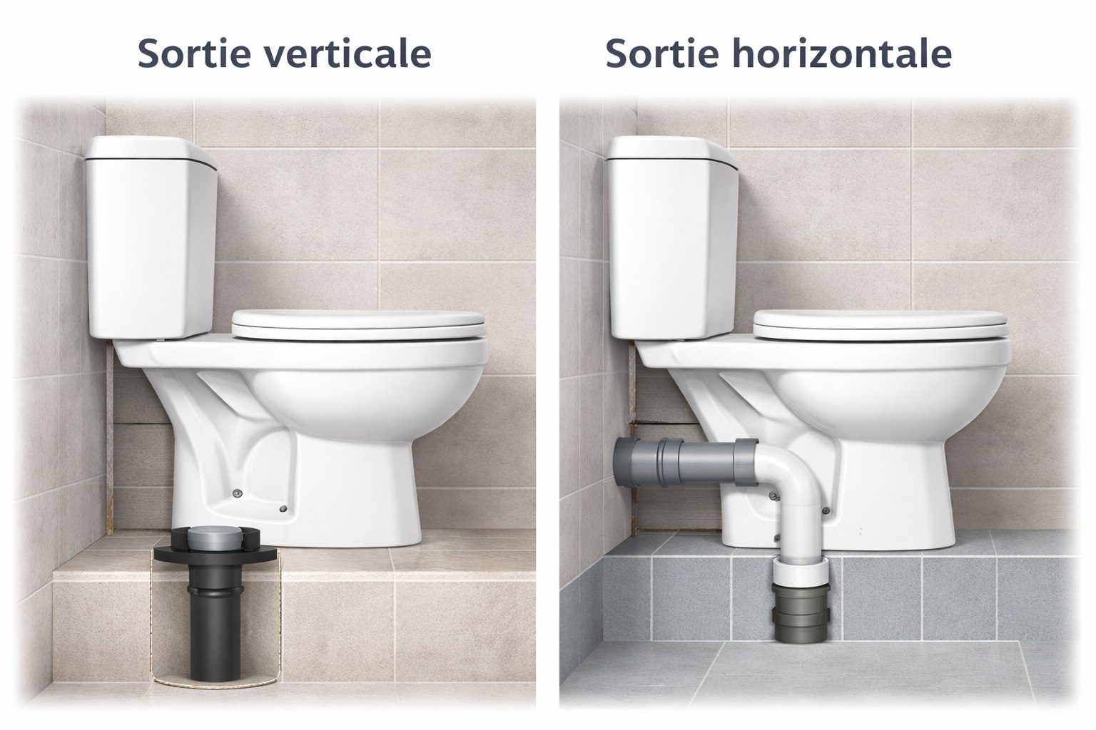 sortie verticale ou horizontale